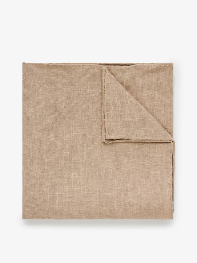 Beige Pocket Square Linen