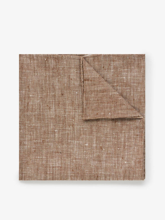 Brown Pocket Square Linen