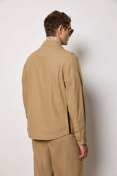 Overshirt In Cotone Non Trattato Nocciola