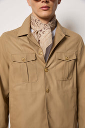 Overshirt In Cotone Non Trattato Nocciola