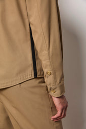 Overshirt In Cotone Non Trattato Nocciola
