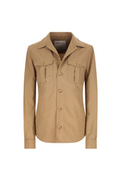 Overshirt In Cotone Non Trattato Nocciola