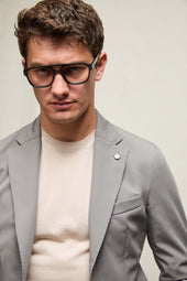 Travel jacket in jersey grigio perla