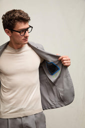 Travel jacket in jersey grigio perla