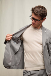 Travel jacket in jersey grigio perla