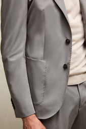 Travel jacket in jersey grigio perla