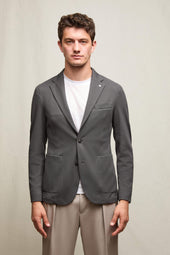Travel jacket in jersey grigio fumo