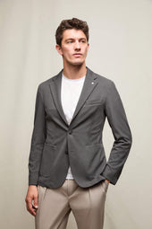 Travel jacket in jersey grigio fumo