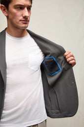 Travel jacket in jersey grigio fumo