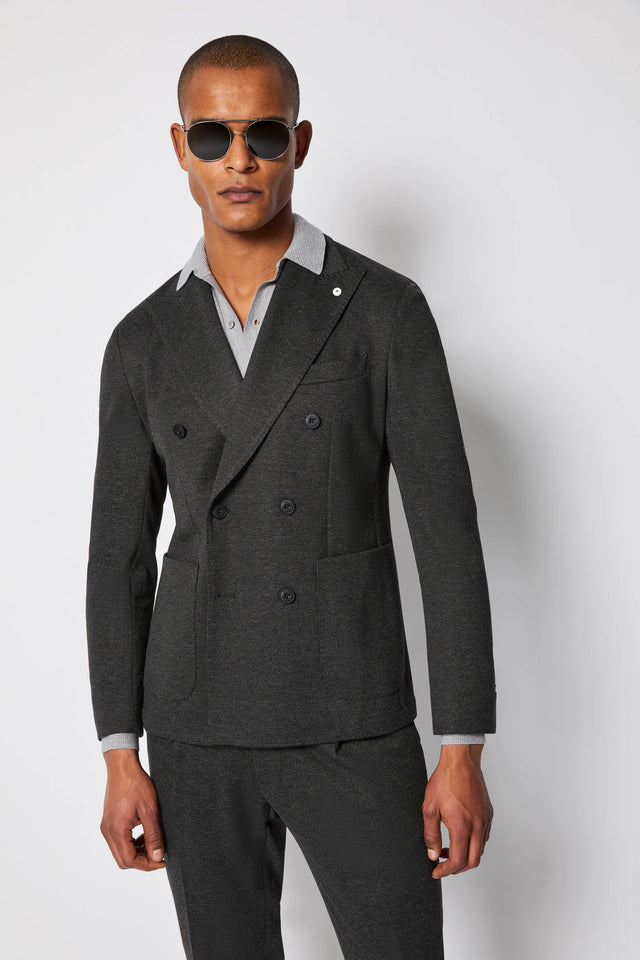 Travel jacket doppiopetto grigio scuro
