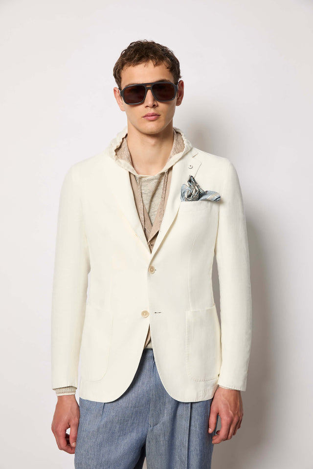 Jacket STEVE in lino washed avorio
