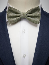 Olive Green Bow Tie Linen Pre-Tied