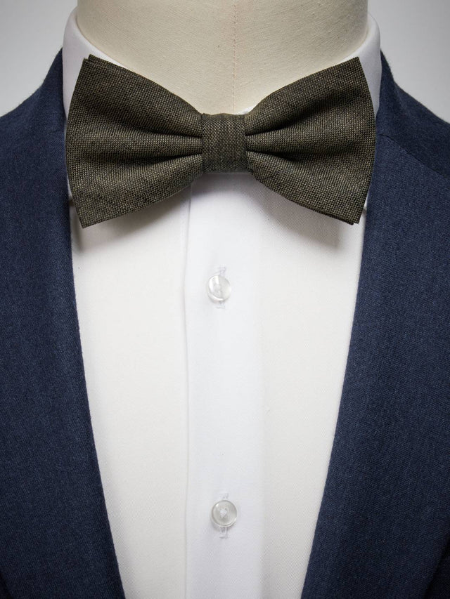 Dark Green Bow Tie Linen Pre-Tied