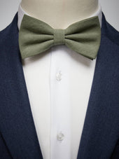 Green Bow Tie Linen Pre-Tied