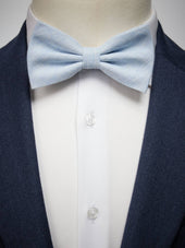 Light Blue Bow Tie Linen Pre-Tied