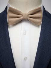 Beige Bow Tie Linen Pre-Tied