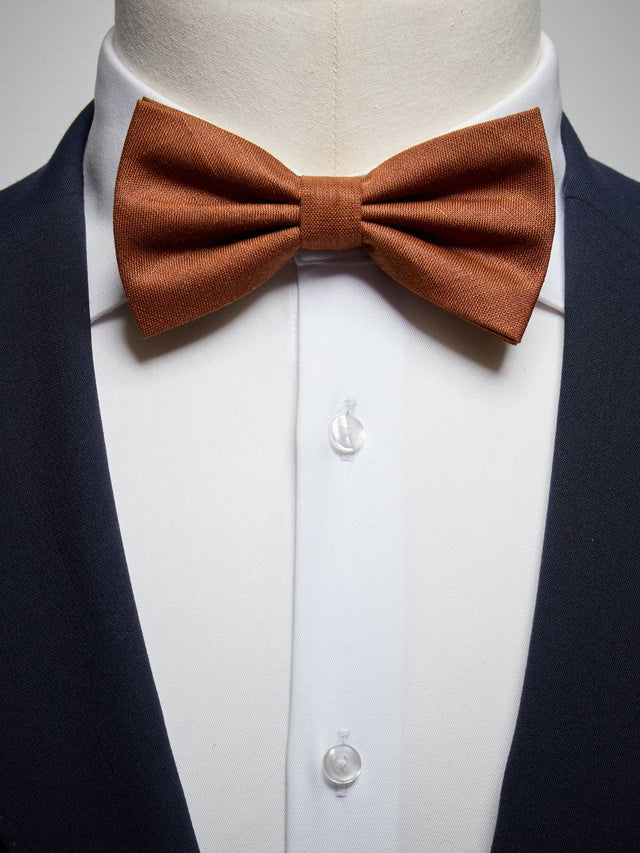 Terracotta Bow Tie Linen Pre-Tied