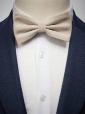 Light Beige Bow Tie Linen Pre-Tied