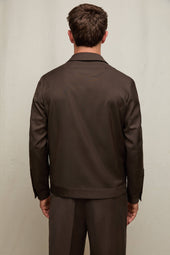 Overshirt in lana moka intenso