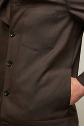 Overshirt in lana moka intenso