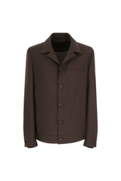 Overshirt in lana moka intenso