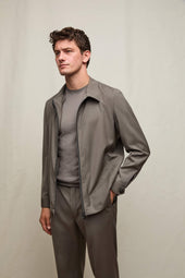 Overshirt in lana fango