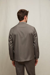 Overshirt in lana fango
