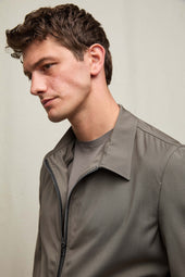 Overshirt in lana fango