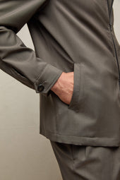 Overshirt in lana fango