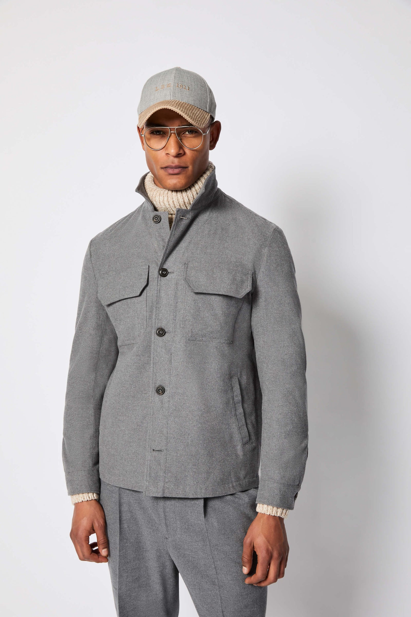 Overshirt Grigio Chiaro Melange
