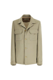 Overshirt in lana vergine leggera verde salvia