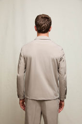 Overshirt in jersey tecnico sabbia minerale