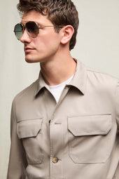 Overshirt in jersey tecnico sabbia minerale