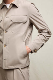 Overshirt in jersey tecnico sabbia minerale