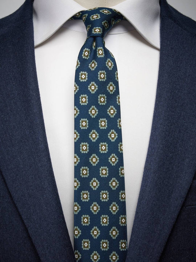 Navy Blue Tie Motif