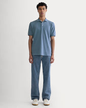 The Pique Polo | Heather Soft Cobalt