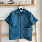 Petrol Antique Linen Chore Camp Shirt