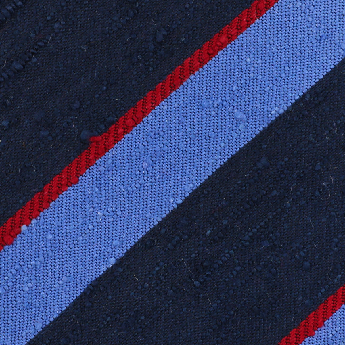 Striped Shantung Bespoke Tie Navy Red