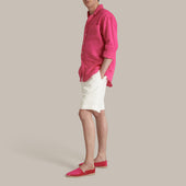 Classic Fit Linen Shirt In Fuchsia