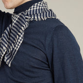 Cashmere Neckerchief With Gingham Print In And Ecru