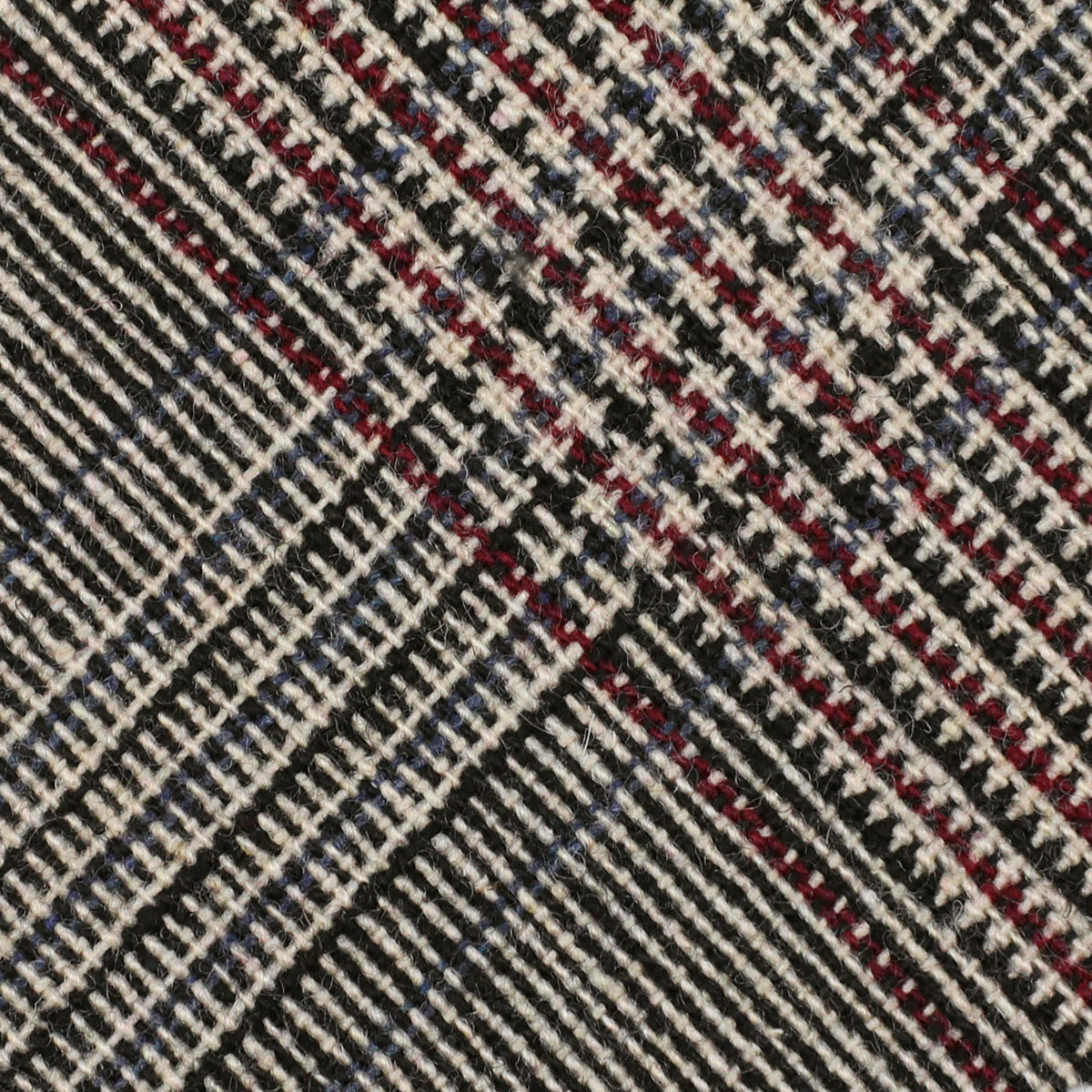 Checked Bespoke Wool Tie Cream
