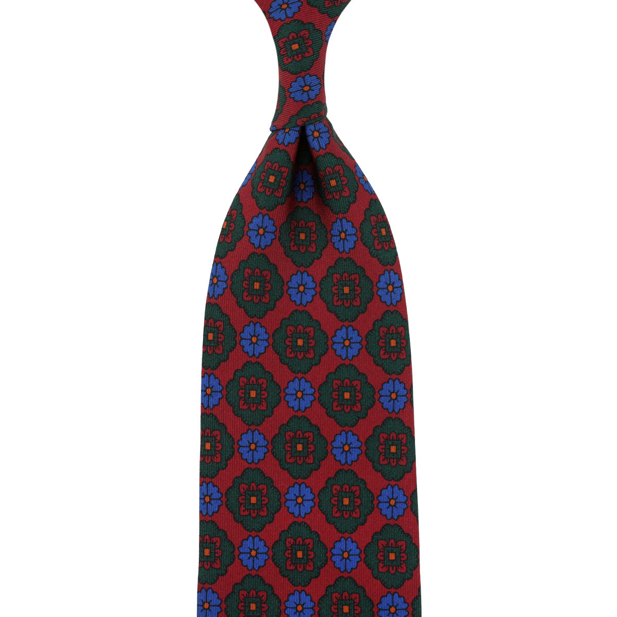Ancient Madder Silk Tie Cherry Hand Rolled