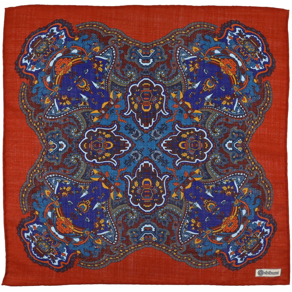 Animal Motif Wool Silk Pocket Square 40x40cm