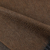Double Face Zibellino Cashmere Scarf Brown Grey