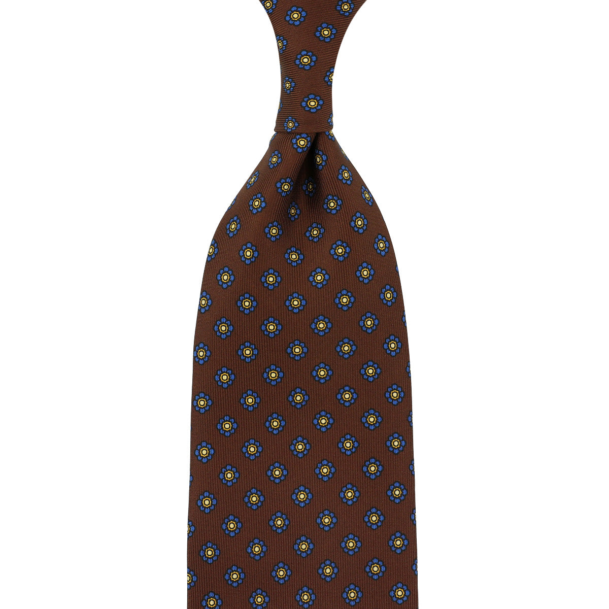 Shibumi Flower Printed Silk Tie Beech Hand Rolled