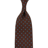 Shibumi-Flower Printed Silk Tie - Beech - Hand-Rolled