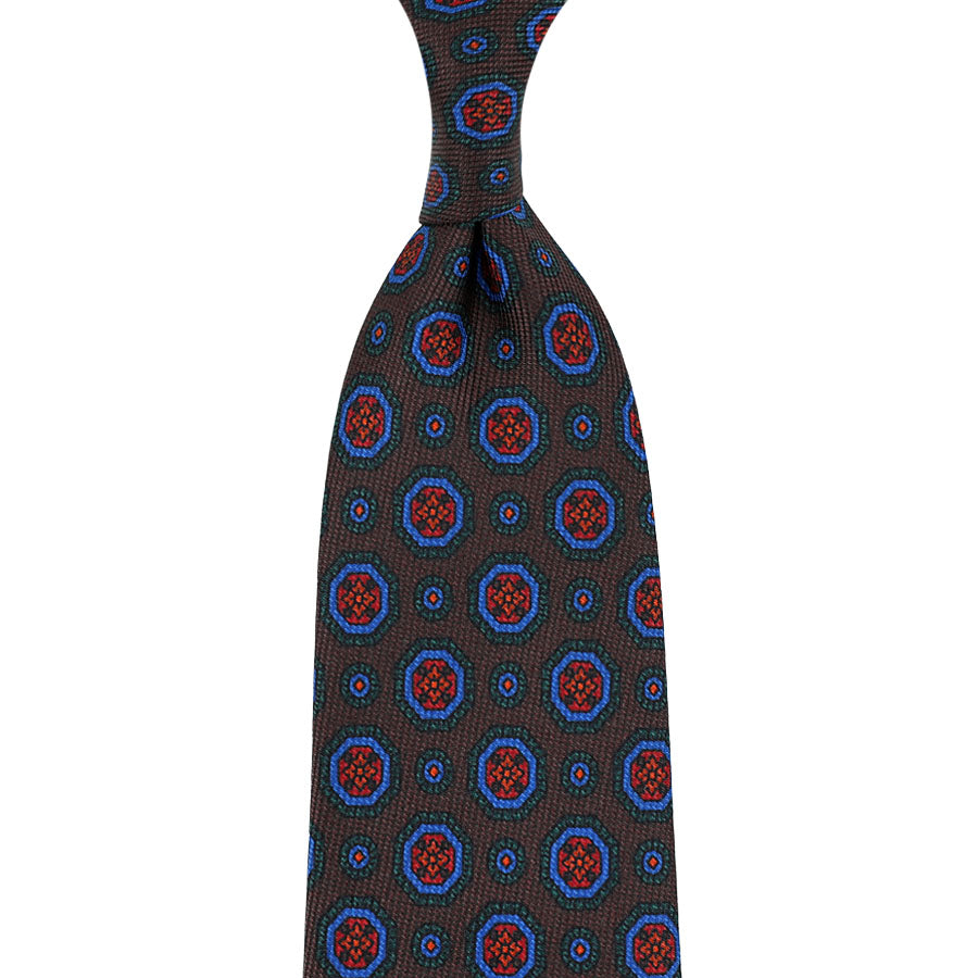 40oz Ancient Madder Silk Tie Hand Rolled