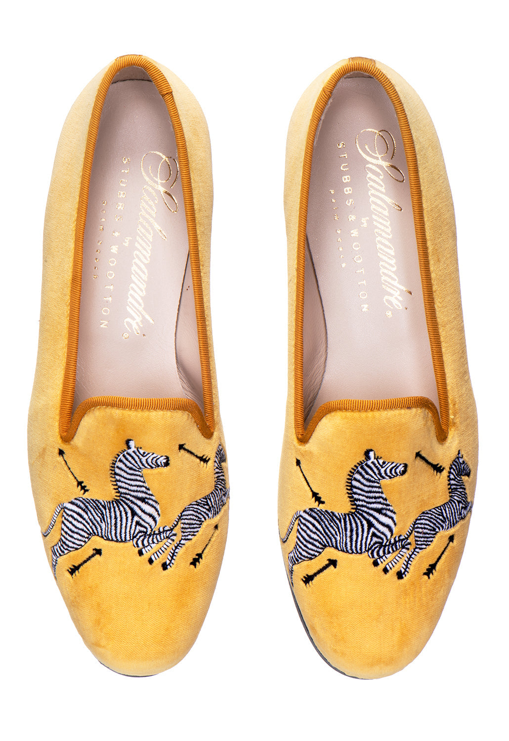 Zebras Yellow Velvet Slipper (Men)