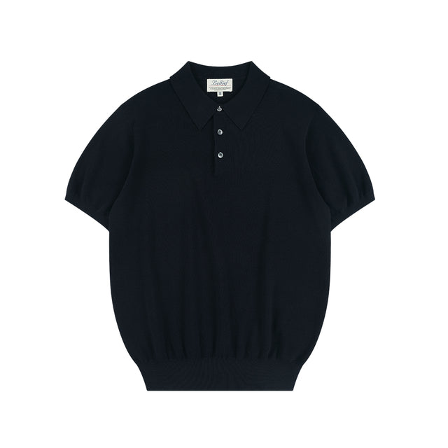 Essential Comfort Short Sleeve Polo Knit (Navy)