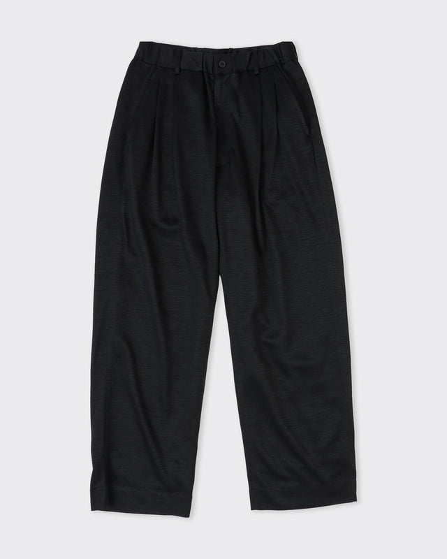28G Silk Ramie Tuck Easy Pants, Black